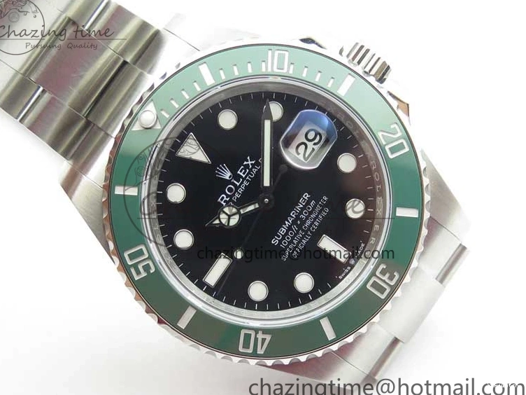 A3235 41mm LV on Submariner Black Bracelet Kermit EWF SS Dial 126610 0101